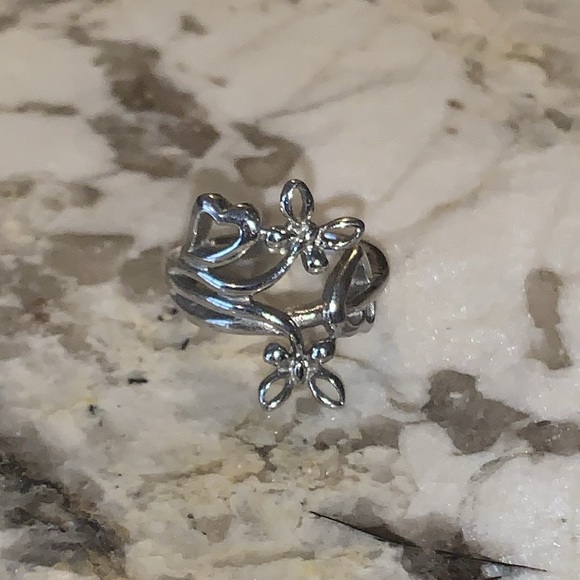 Stainless Steel Butterfly Heart Ring, Approx. Size 7.5 - Picture 3 of 5